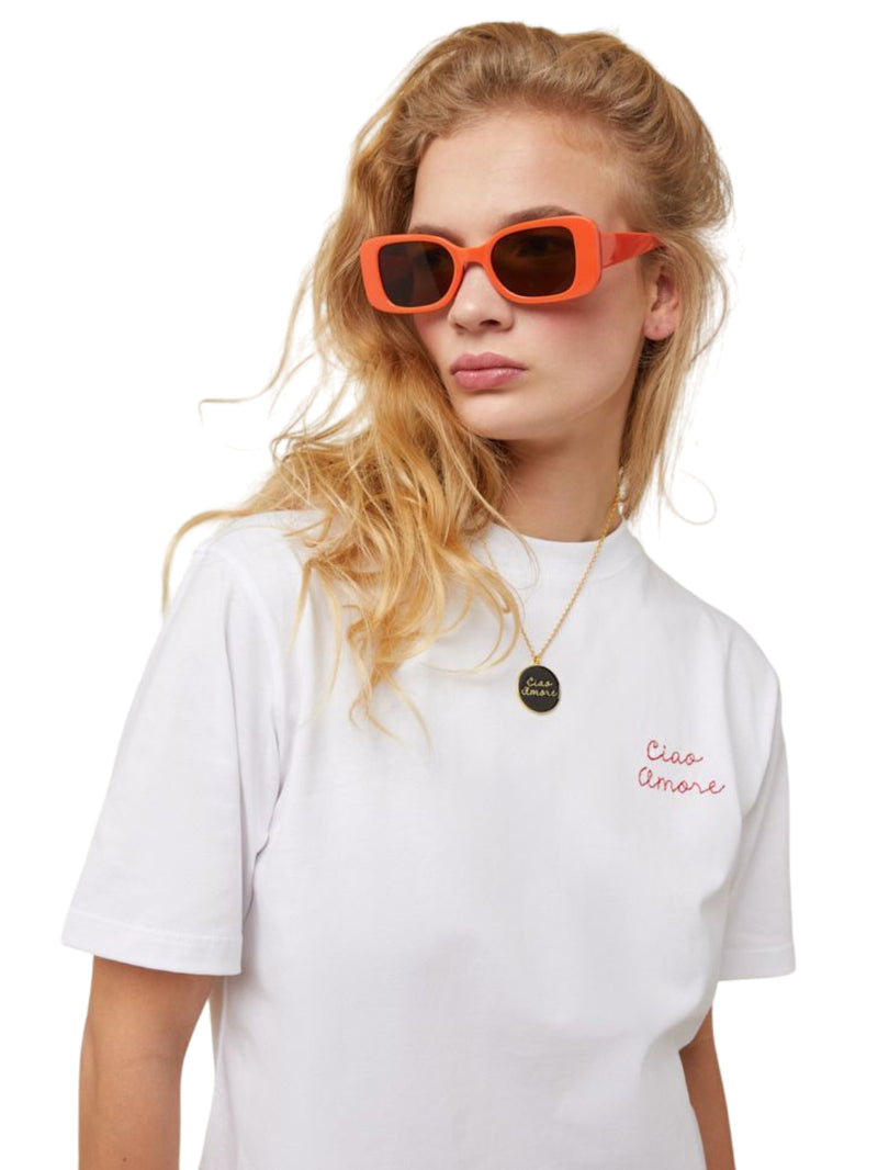 Giada Benincasa t-shirt iconic small embrodery Ciao Amore