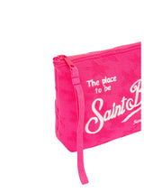 MC2 Saint Barth pochette Aline in spugna fucsia con motivo stelle embossed