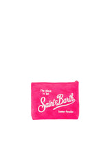 MC2 Saint Barth pochette Aline in spugna fucsia con motivo stelle embossed