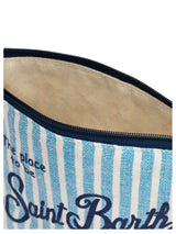 MC2 Saint Barth pochette Aline in lino a righe