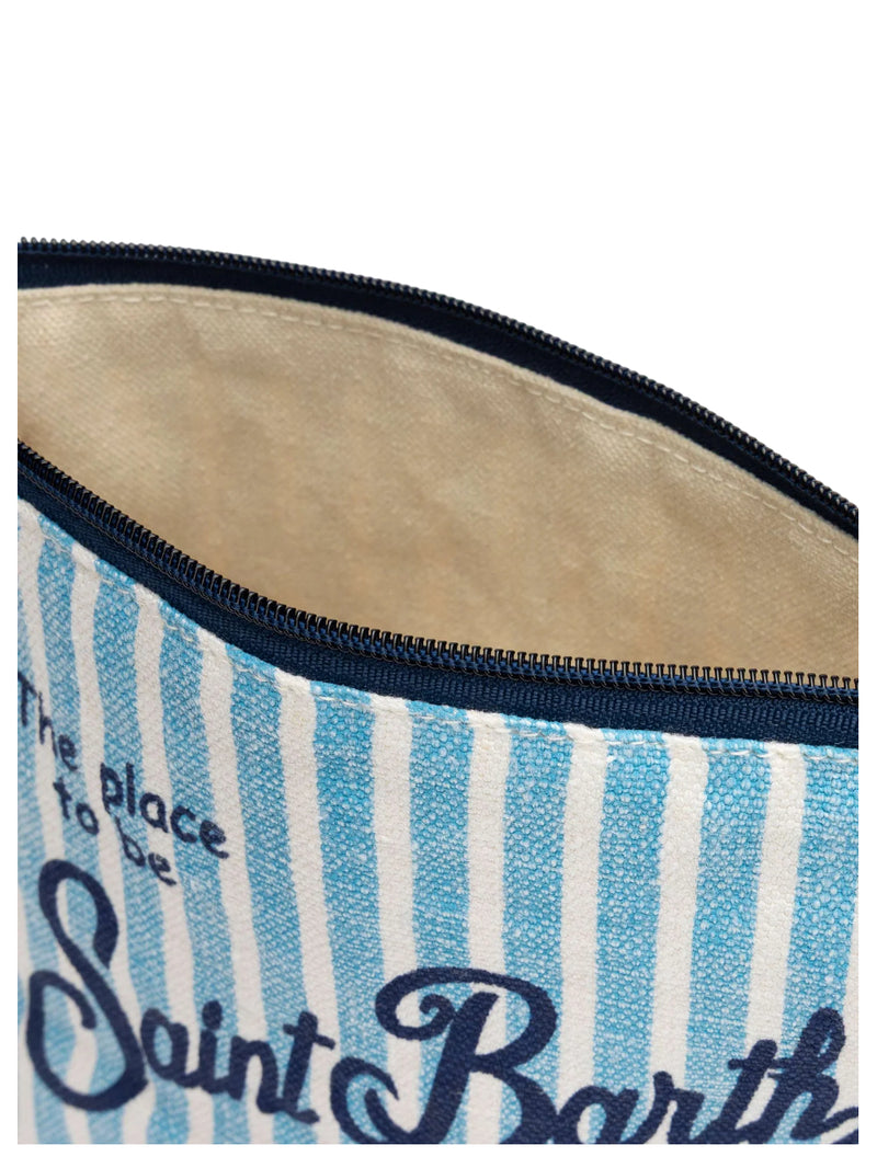 MC2 Saint Barth pochette Aline in lino a righe