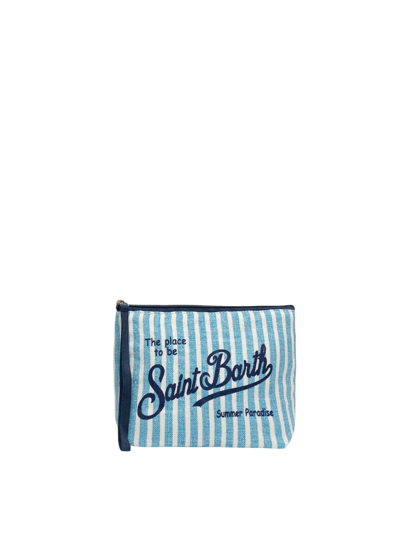 MC2 Saint Barth pochette Aline in lino a righe