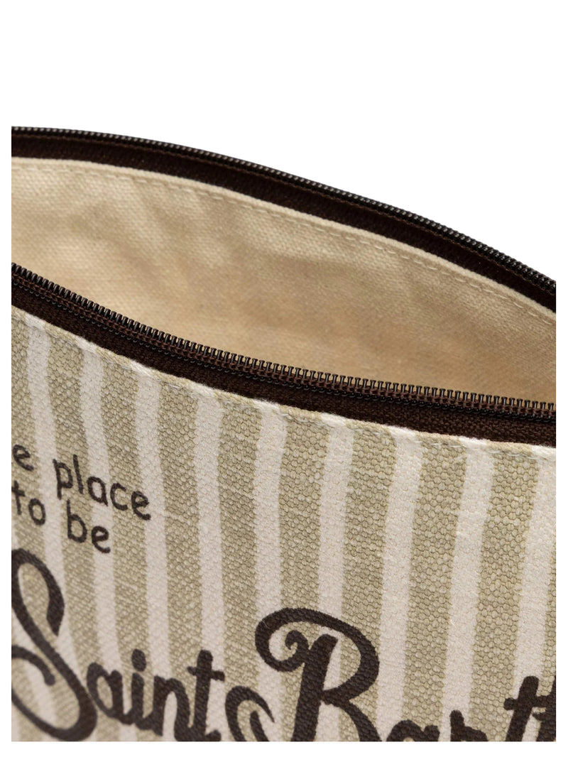 MC2 Saint Barth pochette Aline in lino a righe