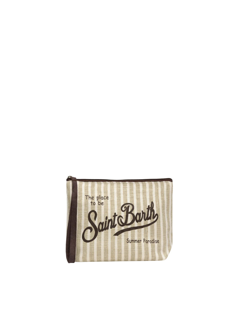 MC2 Saint Barth pochette Aline in lino a righe