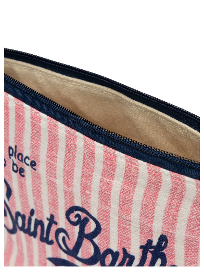 MC2 Saint Barth pochette Aline in lino a righe