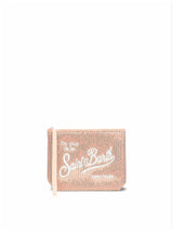 MC2 Saint Barth pochette Aline rosa con paillettes e logo ricamato