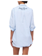 MC2 Saint Barth camicia Brigitte in cotone a righe con ricamo Saint Barth Beach Club