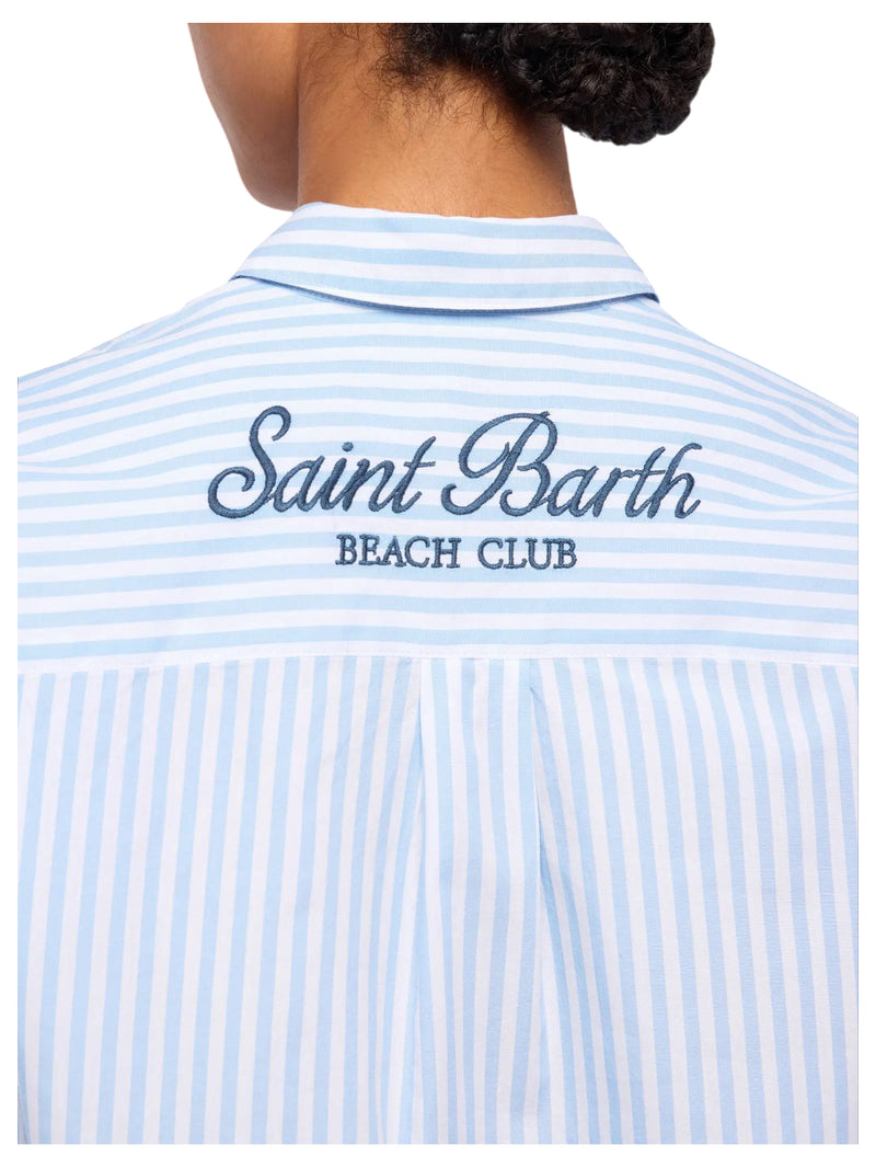 MC2 Saint Barth camicia Brigitte in cotone a righe con ricamo Saint Barth Beach Club