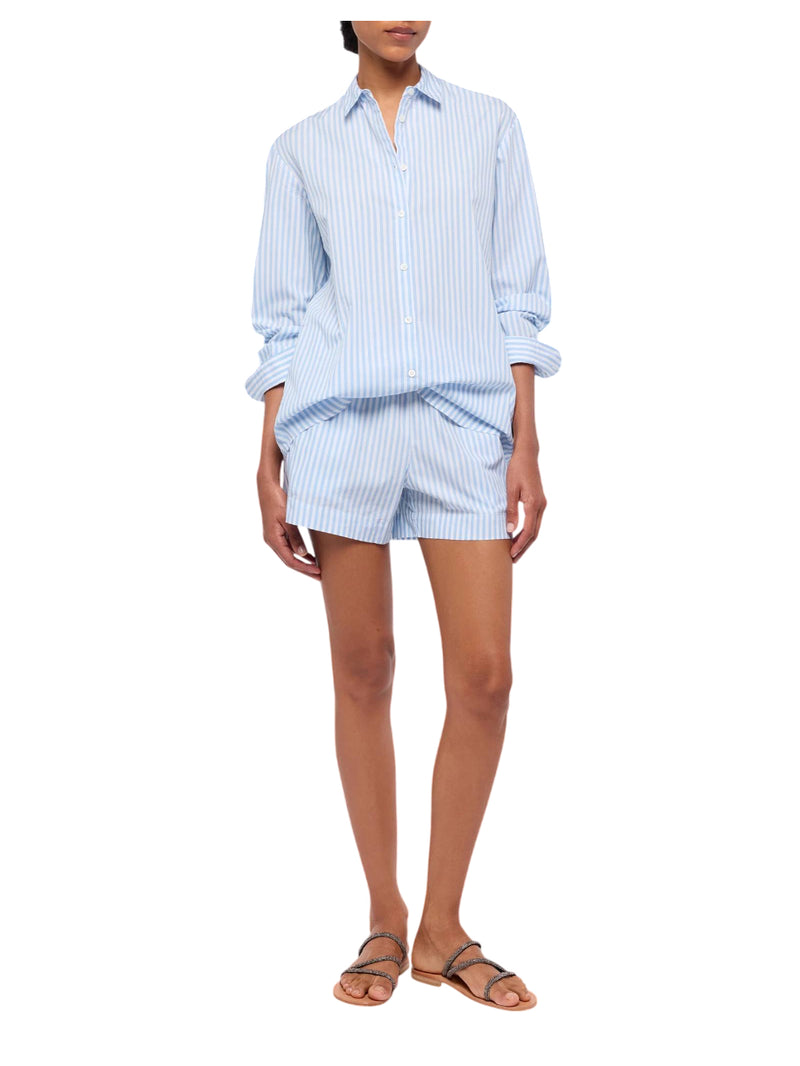 MC2 Saint Barth camicia Brigitte in cotone a righe con ricamo Saint Barth Beach Club