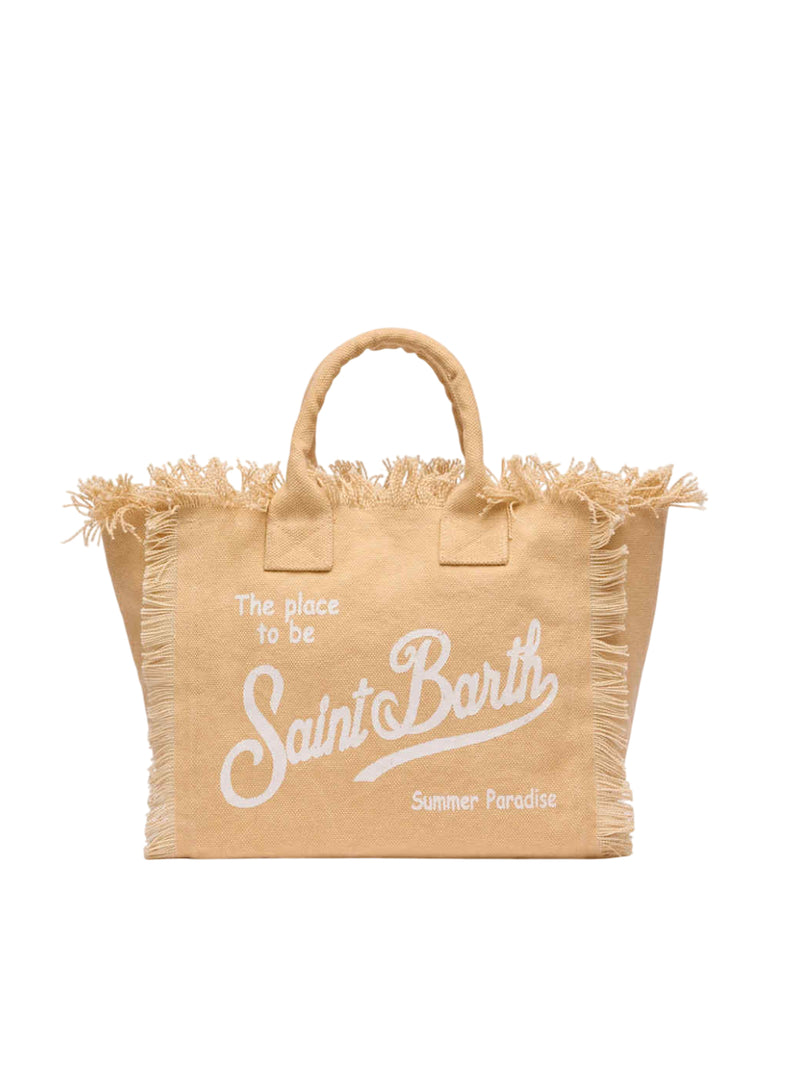 MC2 Saint Barth borsa Colette in canvas di cotone beige
