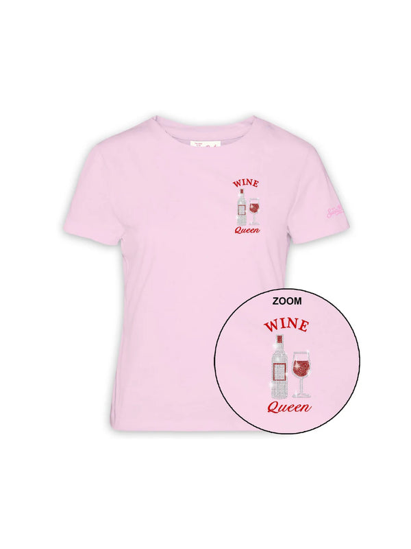 MC2 Saint Barth T-shirt Emilie in cotone con ricamo Wine Queen