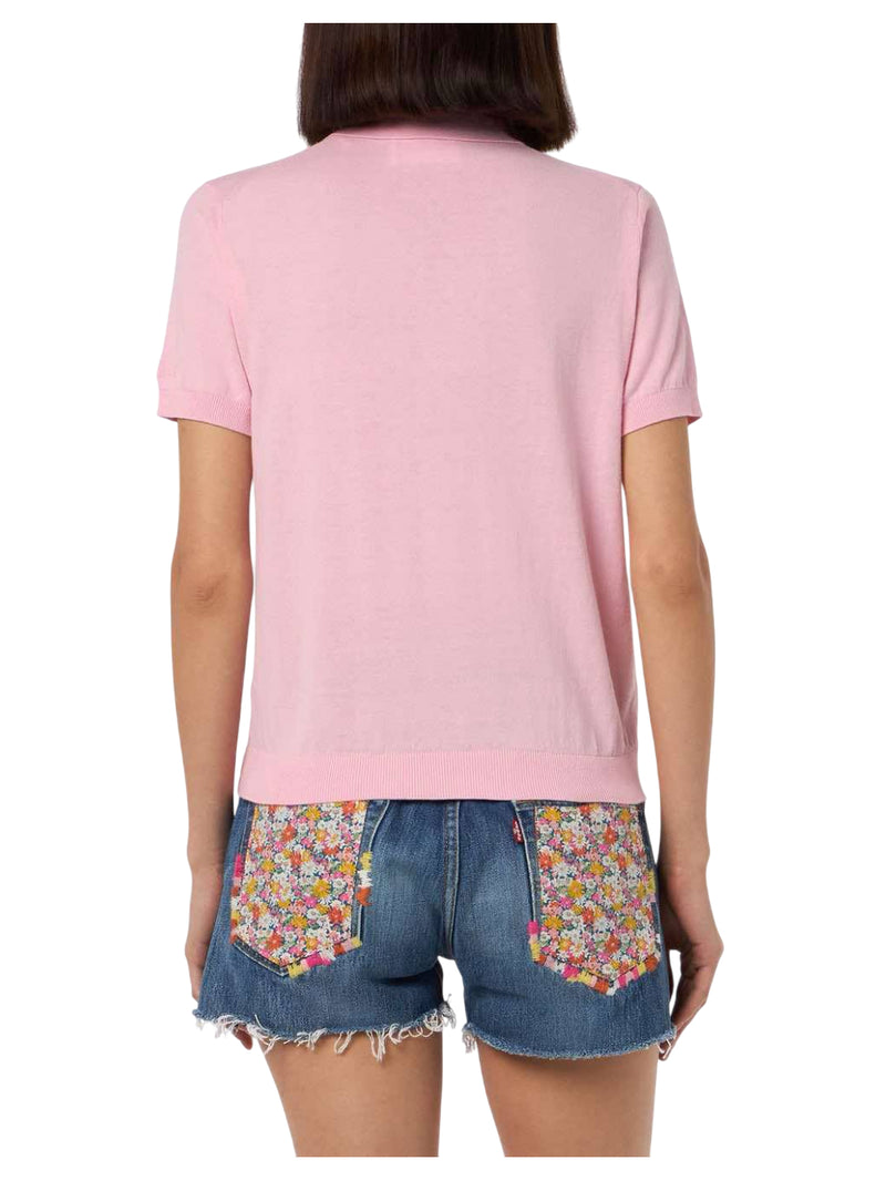 MC2 Saint Barth polo Evonne in maglia di cotone rosa