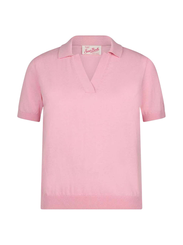 MC2 Saint Barth polo Evonne in maglia di cotone rosa
