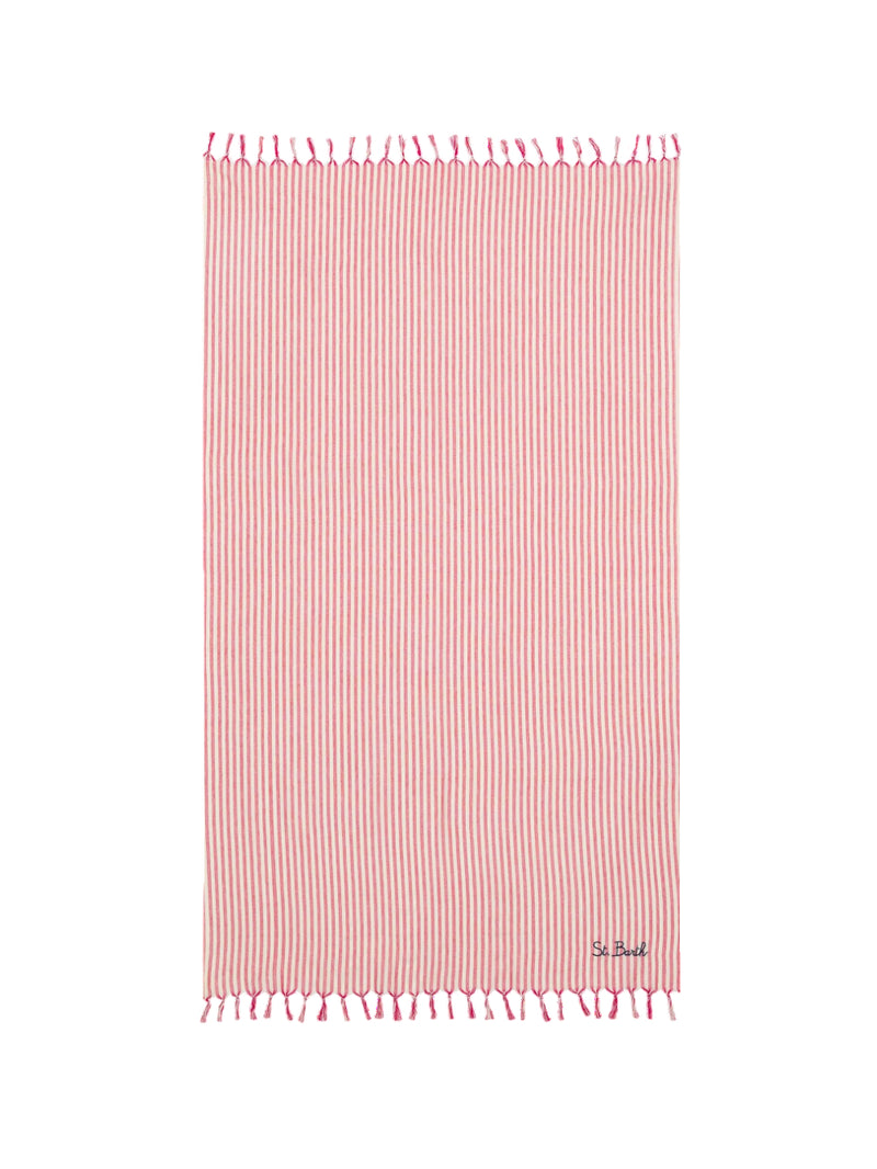 MC2 Saint Barth Telo mare Fouta in cotone leggero con stampa a righe rosse