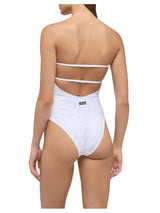 MC2 Saint Barth costume intero in Sangallo di cotone bianco Kayla