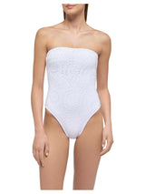 MC2 Saint Barth costume intero in Sangallo di cotone bianco Kayla