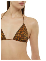 MC2 aint Barth Leah top triangolo in lurex con stampa animalier