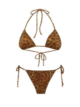 MC2 aint Barth Leah top triangolo in lurex con stampa animalier