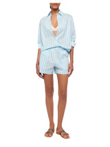 MC2 Saint Barth camicia classica in popeline di cotone Meredith con decorazione rigata in strass