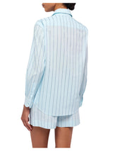MC2 Saint Barth camicia classica in popeline di cotone Meredith con decorazione rigata in strass