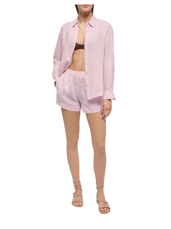 MC2 Saint Barth camicia classica in lino Meredith rosa