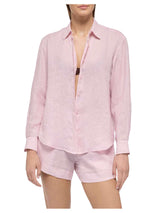 MC2 Saint Barth camicia classica in lino Meredith rosa