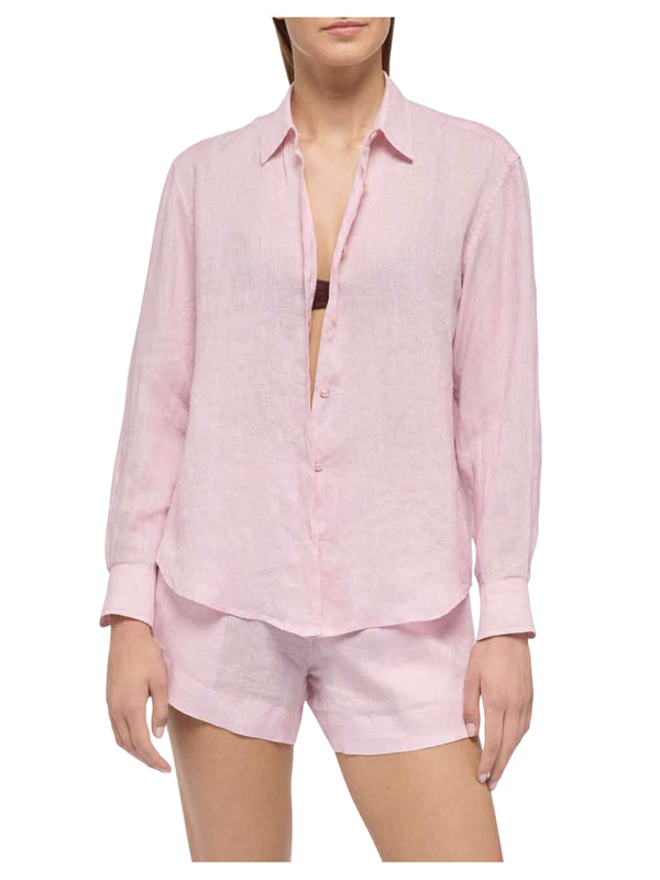MC2 Saint Barth camicia classica in lino Meredith rosa