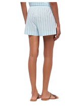 MC2 Saint Barth Meave shorts pull up in popeline di cotone con decorazione in strass a righe