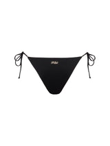 MC2 Saint Barth Marielle slip mare classico nero con applicazioni di strass a righe
