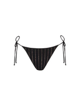 MC2 Saint Barth Marielle slip mare classico nero con applicazioni di strass a righe