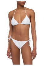 MC2 Saint Barth Marielle slip mare classico nero con applicazioni di strass a righe