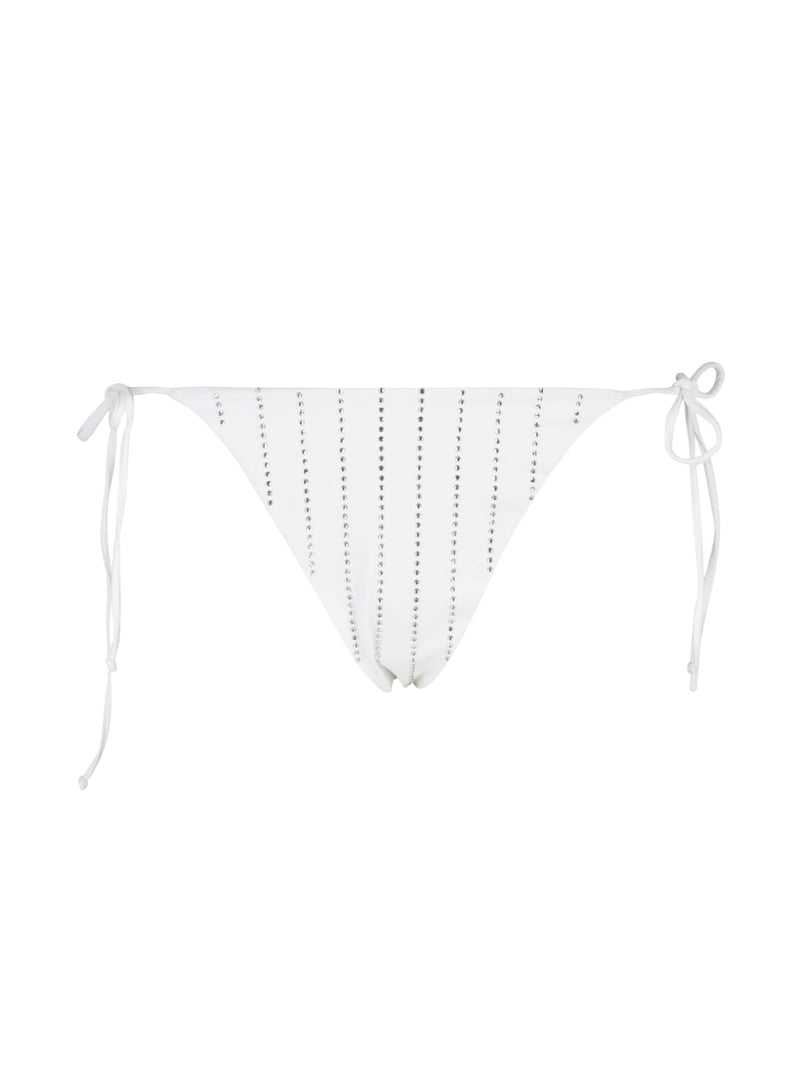 MC2 Saint Barth Marielle slip mare classico nero con applicazioni di strass a righe