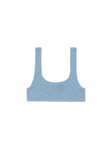 MC2 Saint Barth bralette Naima in crinkle lurex blu avio