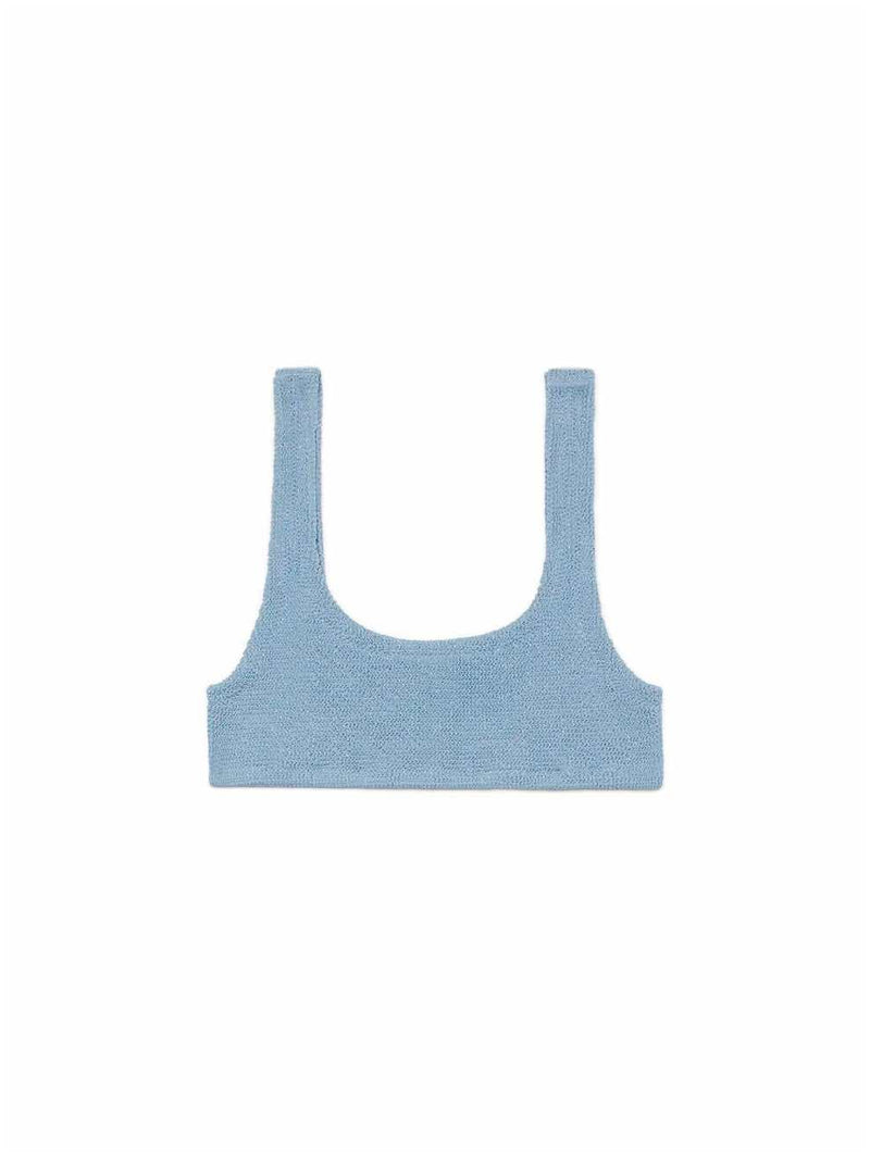 MC2 Saint Barth bralette Naima in crinkle lurex blu avio