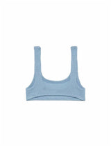 MC2 Saint Barth bralette Naima in crinkle lurex blu avio