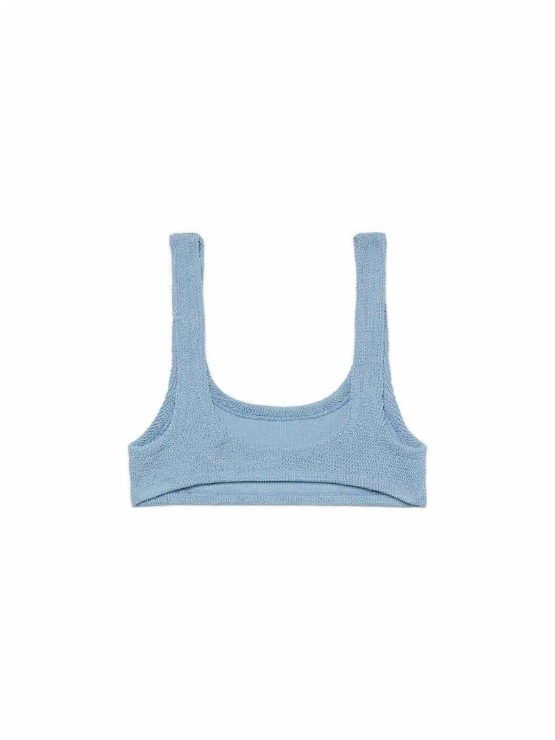 MC2 Saint Barth bralette Naima in crinkle lurex blu avio