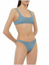 MC2 Saint Barth bralette Naima in crinkle lurex blu avio