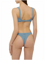 MC2 Saint Barth bralette Naima in crinkle lurex blu avio
