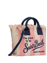 MC2 Saint Barth borsa mini Vanity in canvas di cotone con stampa a righe