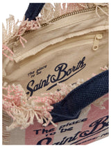 MC2 Saint Barth borsa mini Vanity in canvas di cotone con stampa a righe