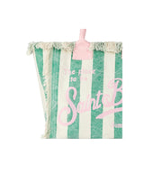 MC2 Saint Barth borsa Vanity in tela di cotone a righe verde e rosa