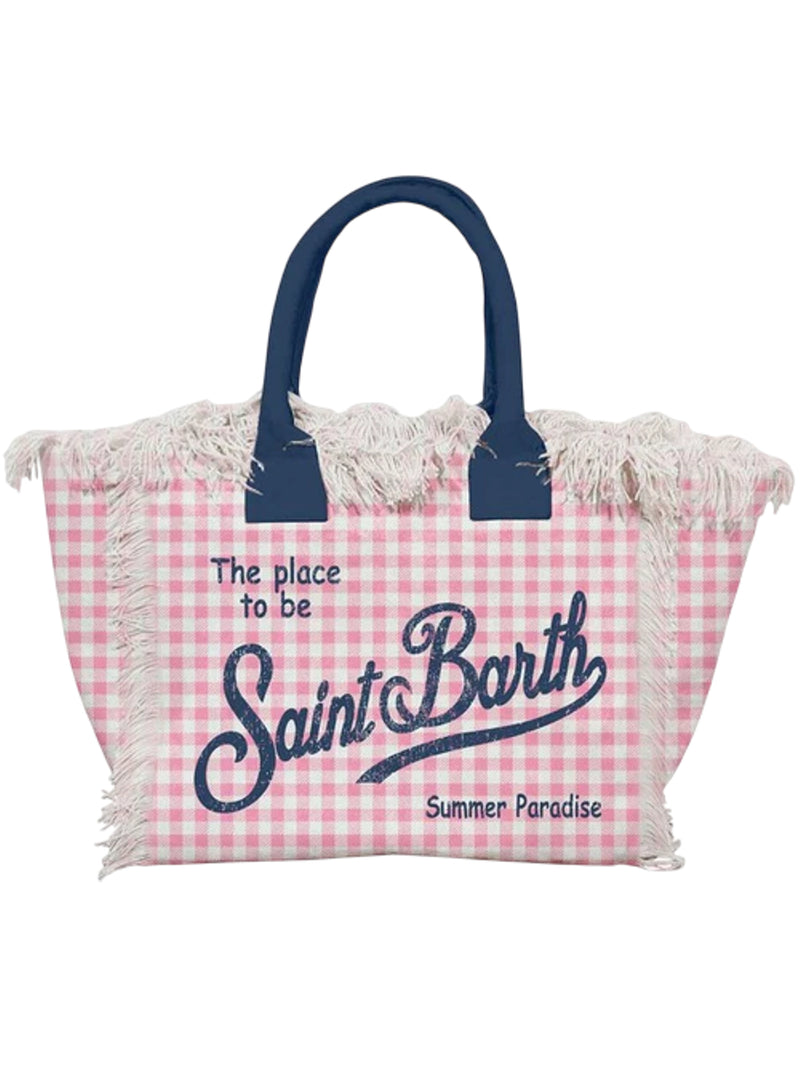 MC2 Saint Barth borsa Vanity in tela di cotone stampa vichy