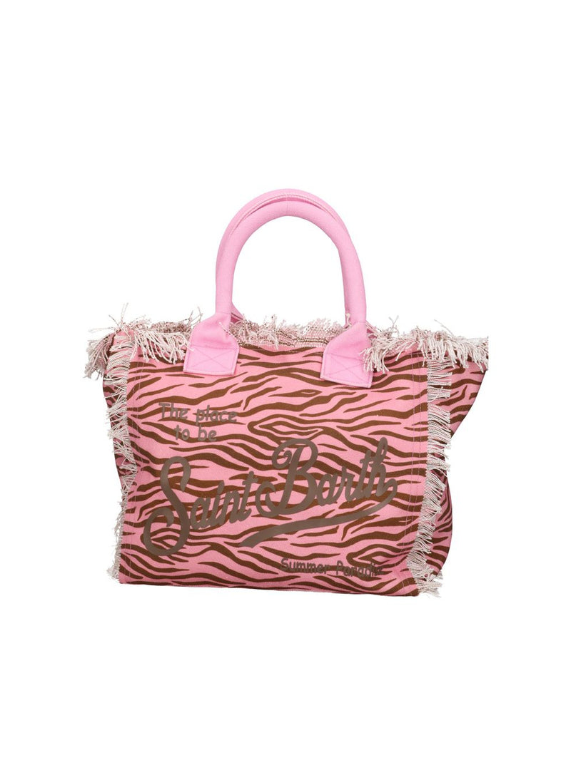 MC2 Saint Barth borsa Vanity in tela di cotone zebrata rosa