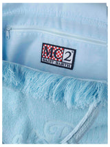 MC2 Saint Barth borsa a spalla Vanity in spugna azzuro con logo impresso