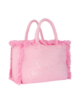 MC2 Saint Barth borsa a spalla Vanity in spugna rosa con logo impresso