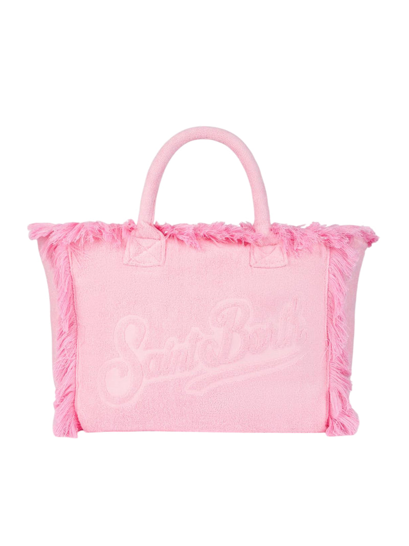 MC2 Saint Barth borsa a spalla Vanity in spugna rosa con logo impresso