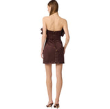 Mini abito in duchesse con maxi ruche