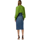 Blusa in georgette di viscosa con dettaglio gioiello