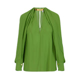 Blusa in georgette di viscosa con dettaglio gioiello