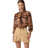 Blusa in chiffon con stampa tigre